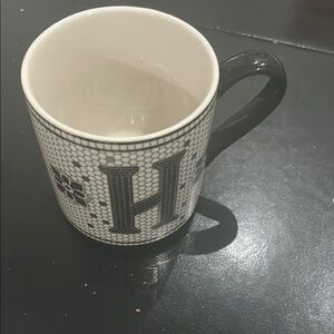 Monogrammed Black and White Mug
